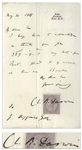 Charles Darwin Autograph Letter Signed From 1861, Shortly After On the Origin of Species Was Published
